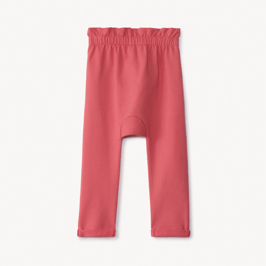 Pantalón jogging de felpa con cintura elástica y volante para bebé niña 