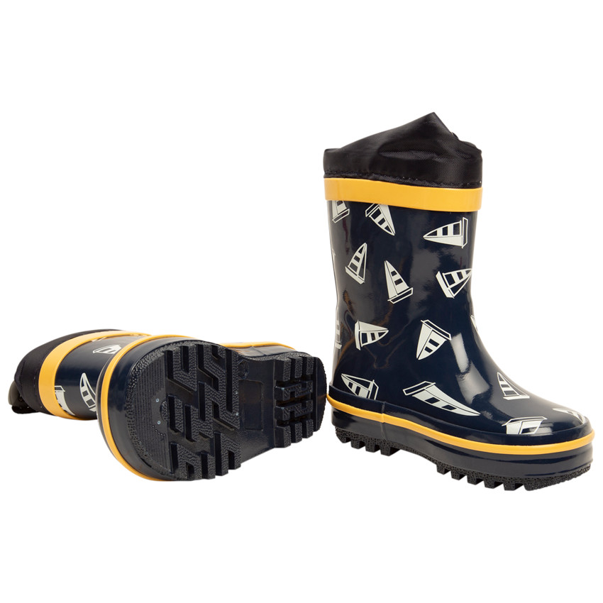 Botas de agua de caucho estampado barcos para niño 