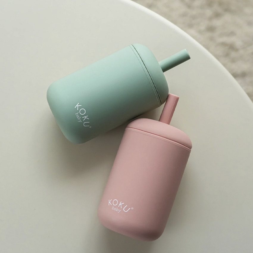 Biberón silicona 2 tetinas +6M rosa 
