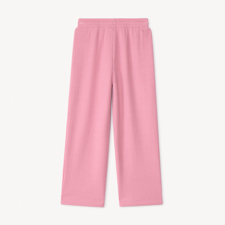 Pantalón amplio de jacquard liso para niña 