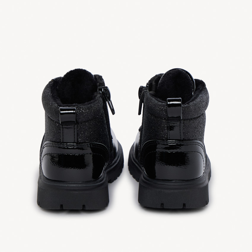 Bottines vernies et pailletées à zip pour bébé fille 