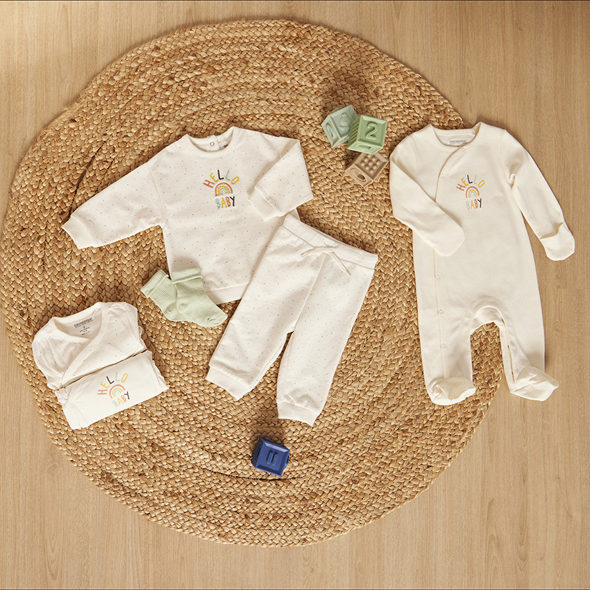 Conjunto 2 piezas estampado de lunares multicolores para bebé 