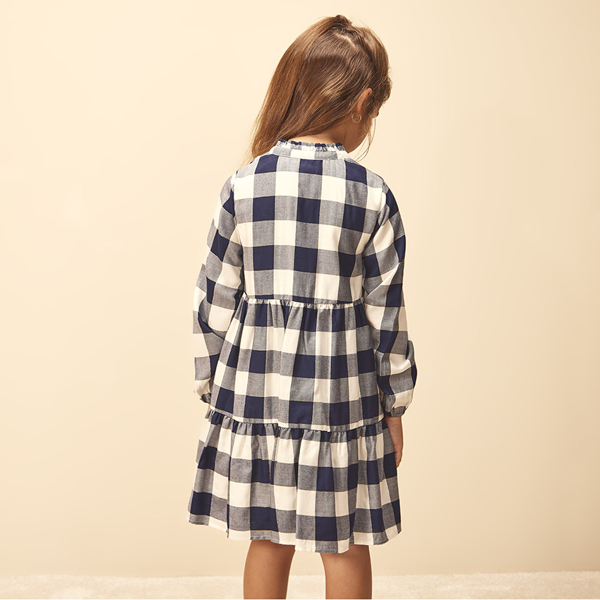 Robe chemise à carreaux en lyocell pour fille 