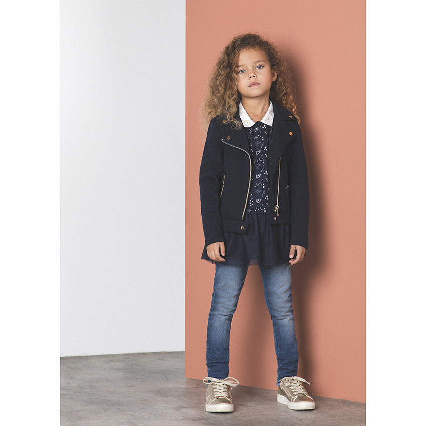 Chaqueta de felpa estilo biker 