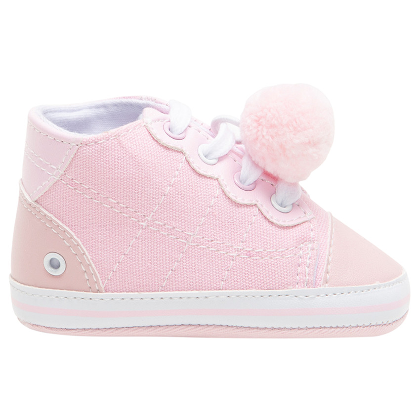 Zapatillas flexibles de tela con cordones y pompón  Additional Zapatillas flexibles de tela con cordones y pompón