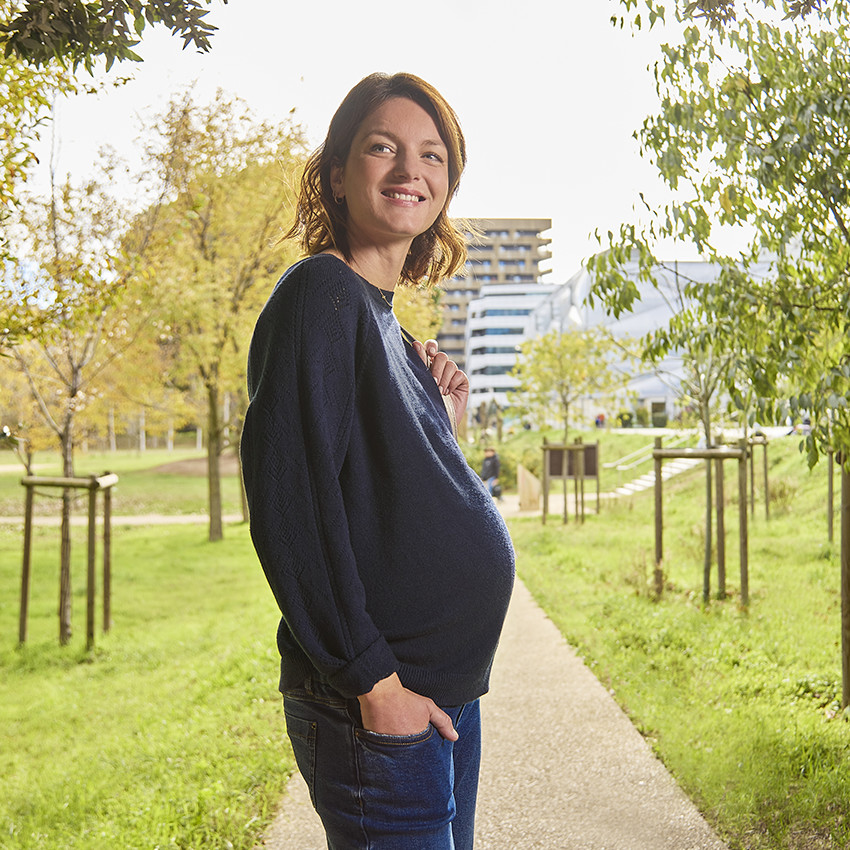 Suéter de punto con mangas caladas para mujer 