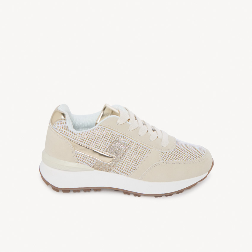 Zapatillas brillantes con toques dorados para niña 