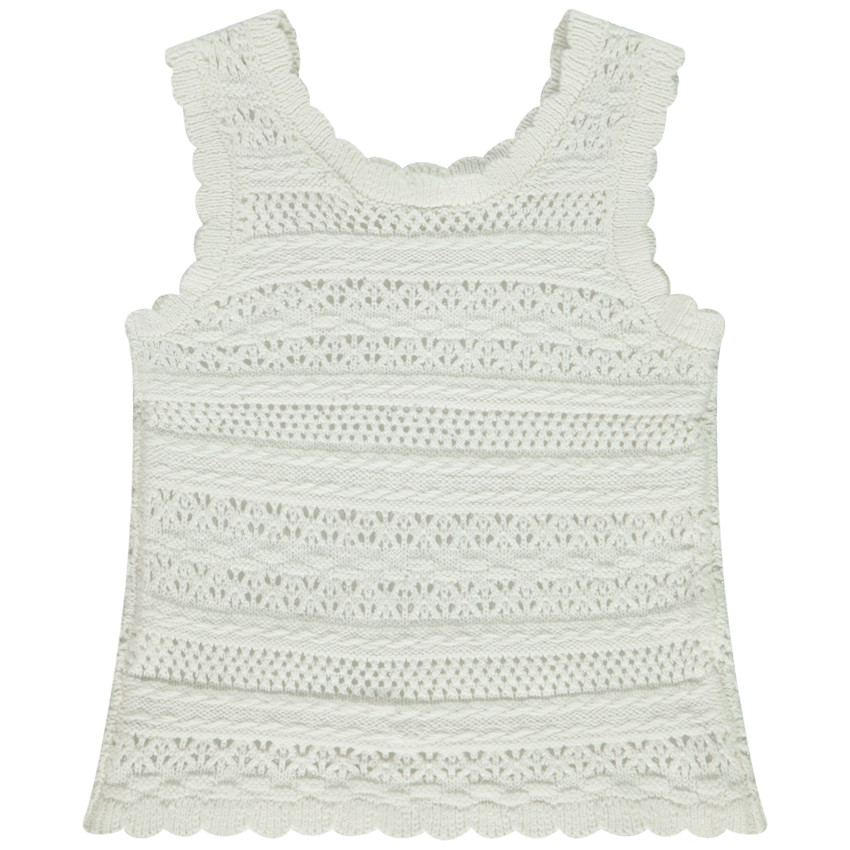 Camiseta de punto y crochet para bebé niña 