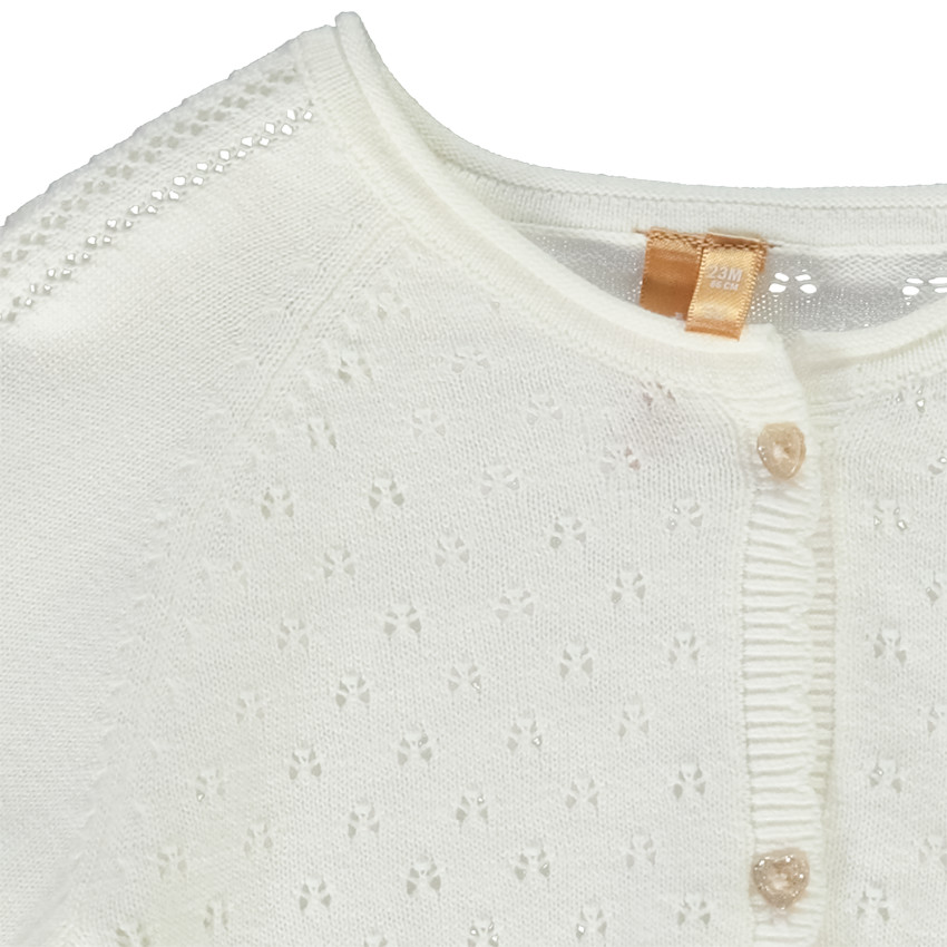 Gilet boléro en tricot pointel pour bébé fille 