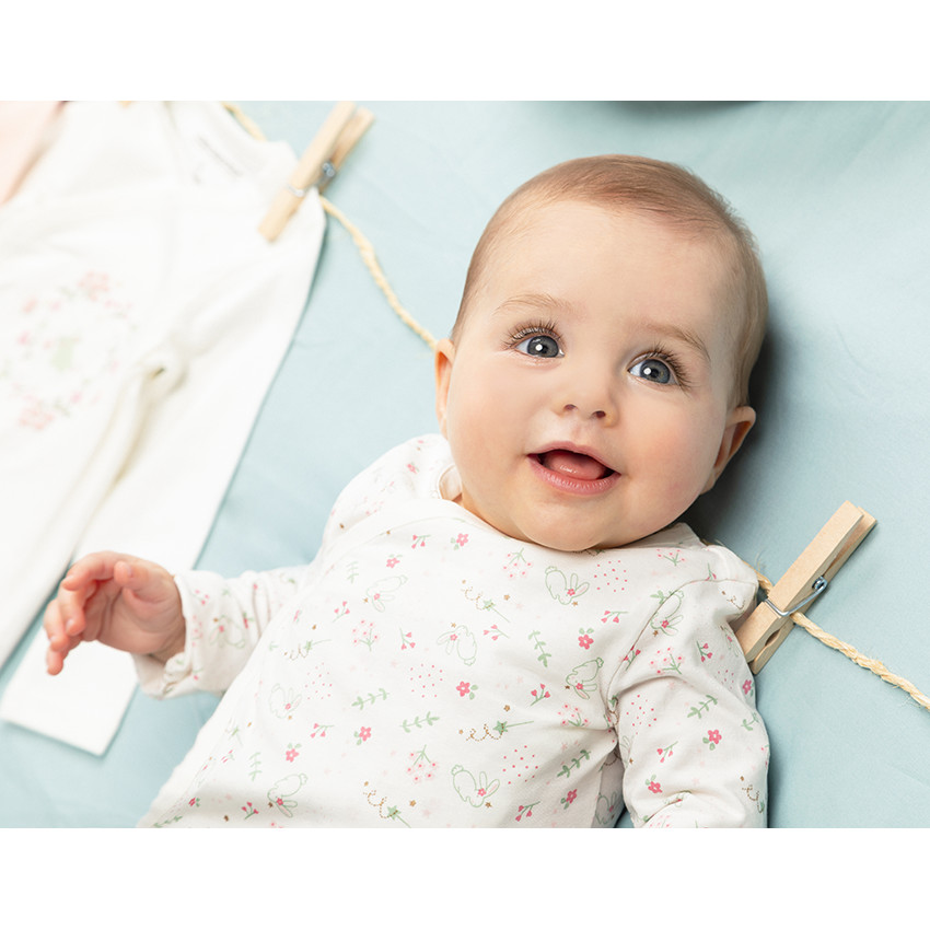 Pack de 5 bodies de manga larga con estampado de conejito 