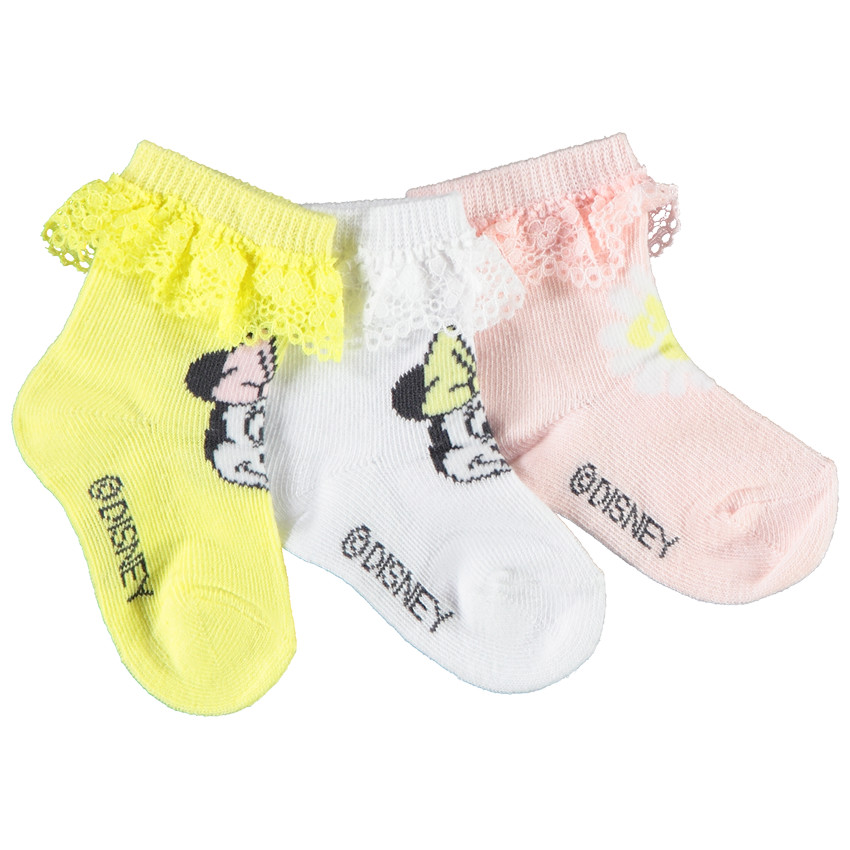 Pack de 3 pares de calcetines de encaje Minnie Disney para bebé niña  Additional Pack de 3 pares de calcetines de encaje Minnie Disney para bebé niña