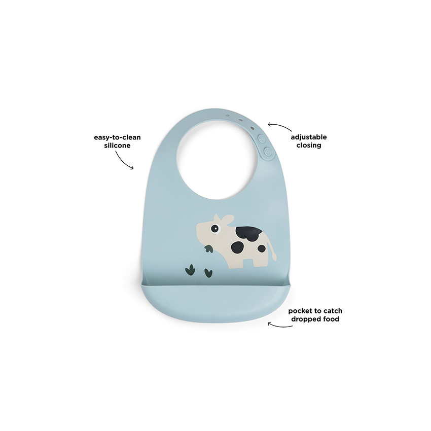 Babero de silicona Dotti azul 