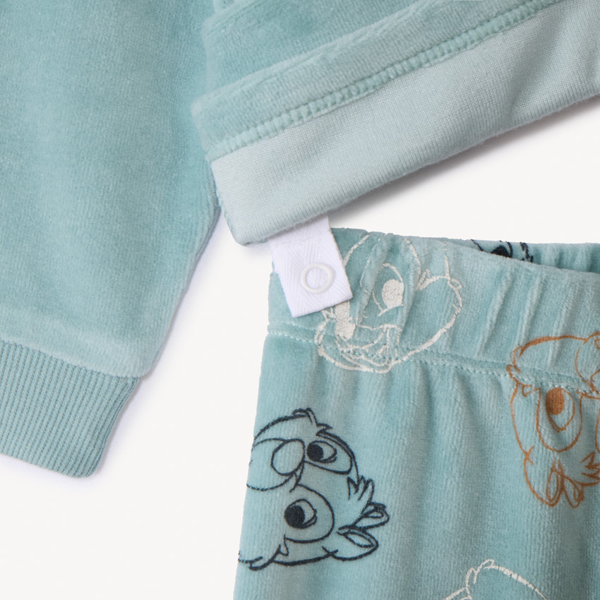 Pelele de terciopelo Tic & Tac Disney para bebé niño con acabados diferentes según la edad 