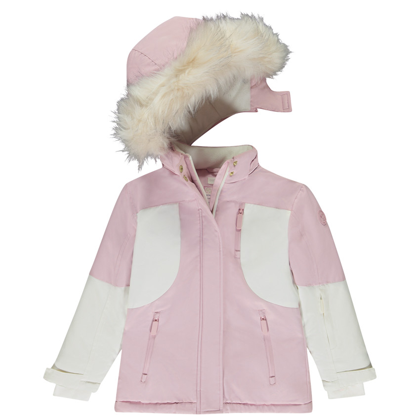 Blusón de esquí en tela repelente efecto colorblock para niña 