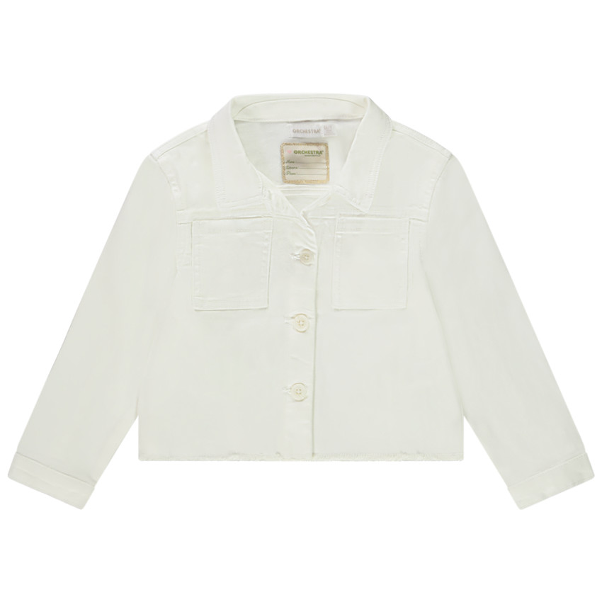 Chaqueta vaquera estilo worker con acabado raw cut para niña 