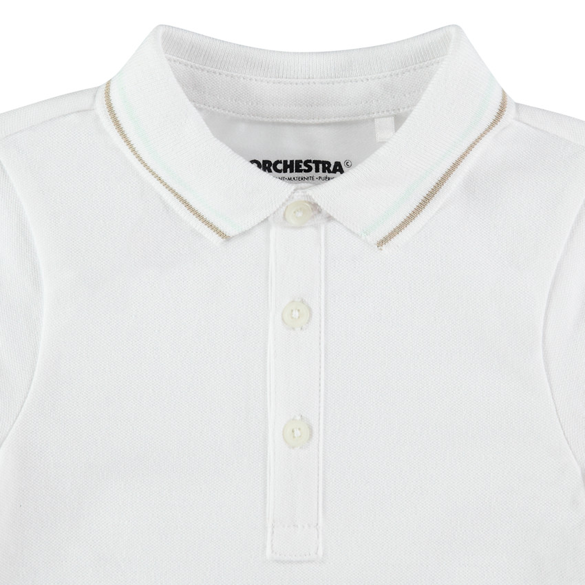 Polo de manga larga de algodón ecológico liso 