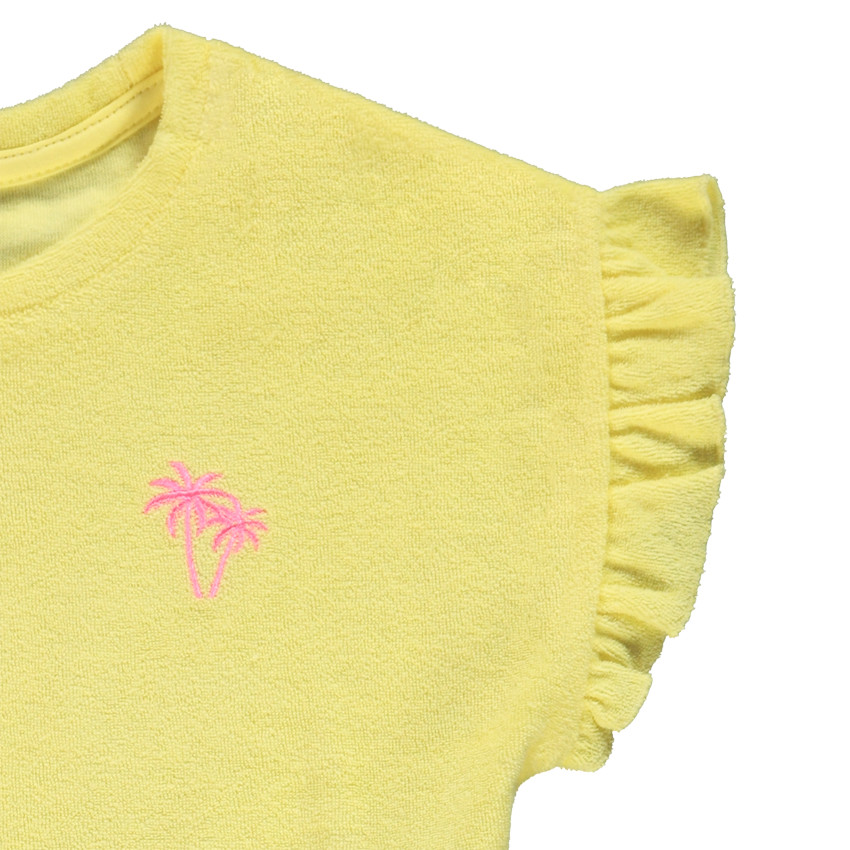 Conjunto de 2 piezas de camiseta y short de felpa para niña 