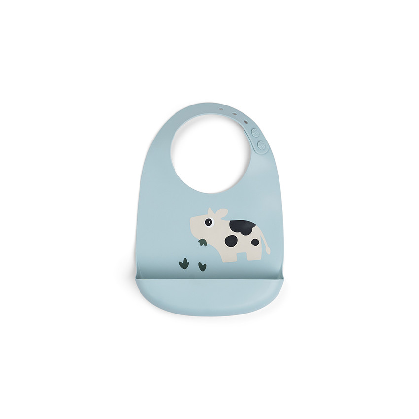 Babero de silicona Dotti azul 