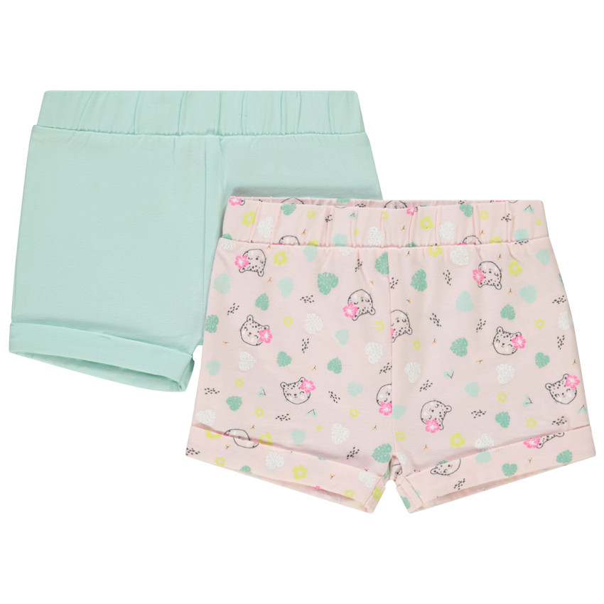 Pack de 2 shorts de jersey para bebé niña 