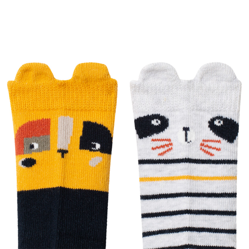 Pack de 2 pares de calcetines motivo  animales 