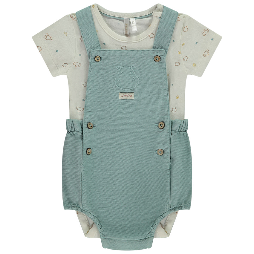 Conjunto de 2 piezas con pelele bordado para bebé niño 