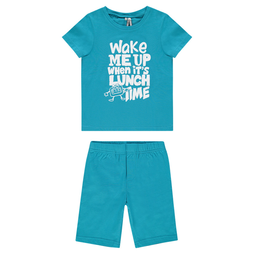 Pyjama court en jersey avec message printé 