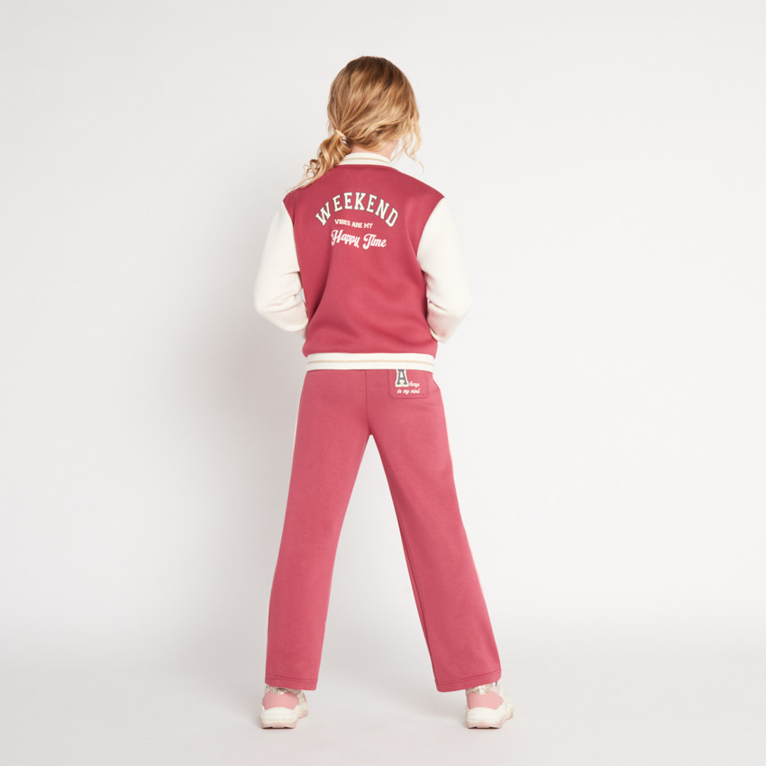 Gilet en molleton à col teddy effet colorblock pour fille 