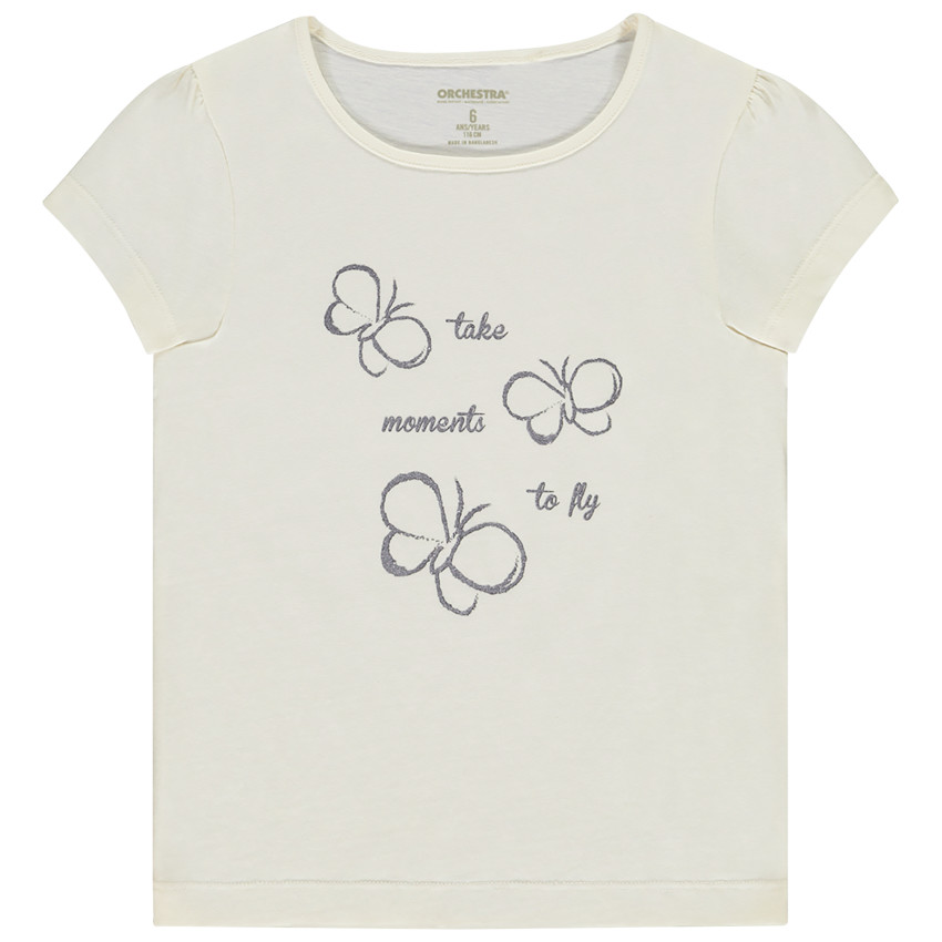 Camiseta de manga corta con estampado fantasía niña 