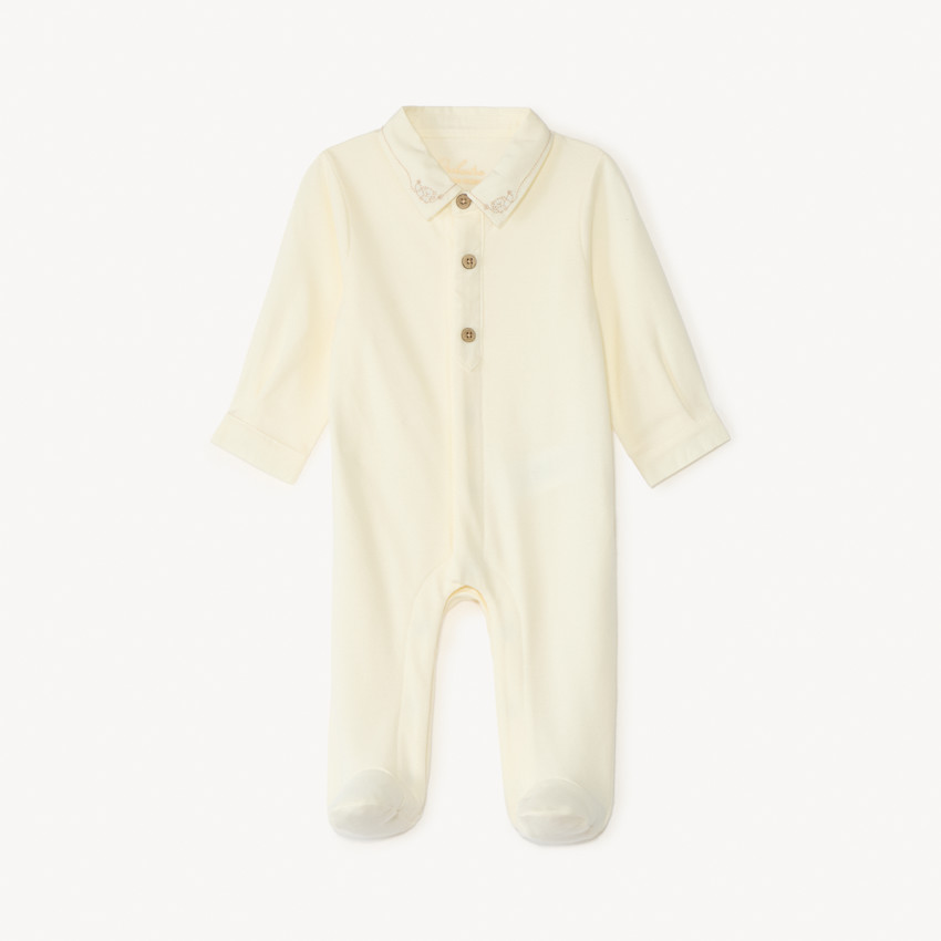 Pijama de mangas largas con cuello de polo para bebé niño 
