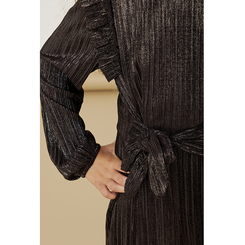 Mono largo con efecto irisado y cinturón para atar para niña 