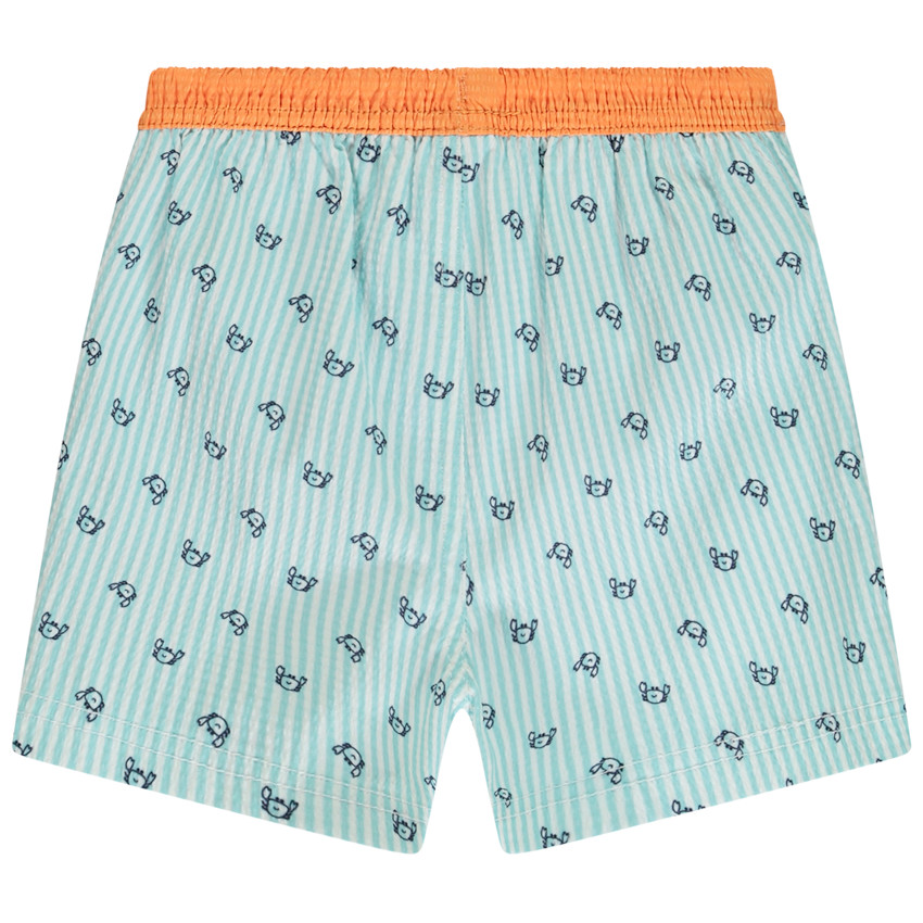 Short de baño en seersucker con estampado fantasía para bebé niño 