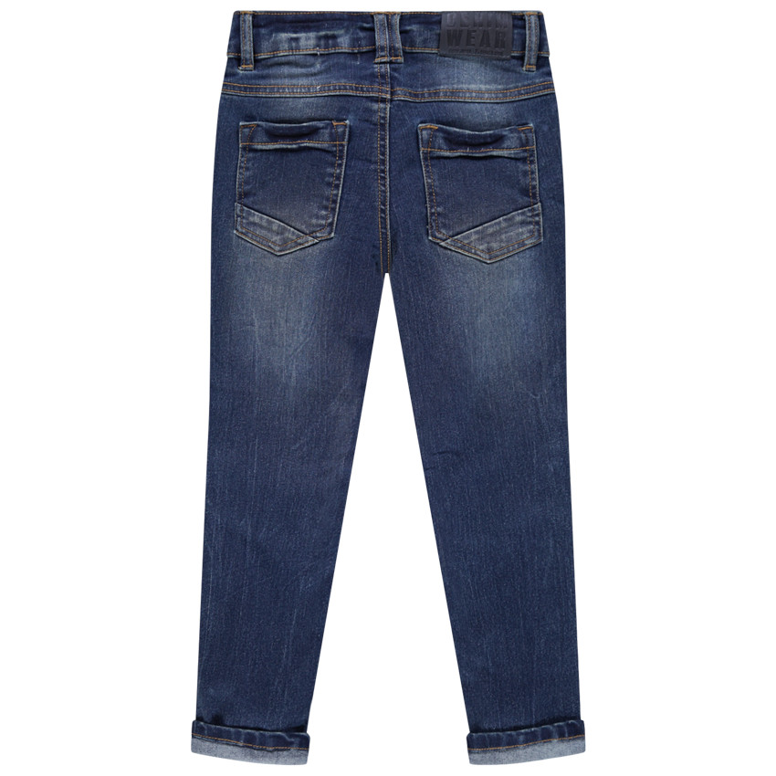 Vaquero slim con efecto desgastado y arrugado 