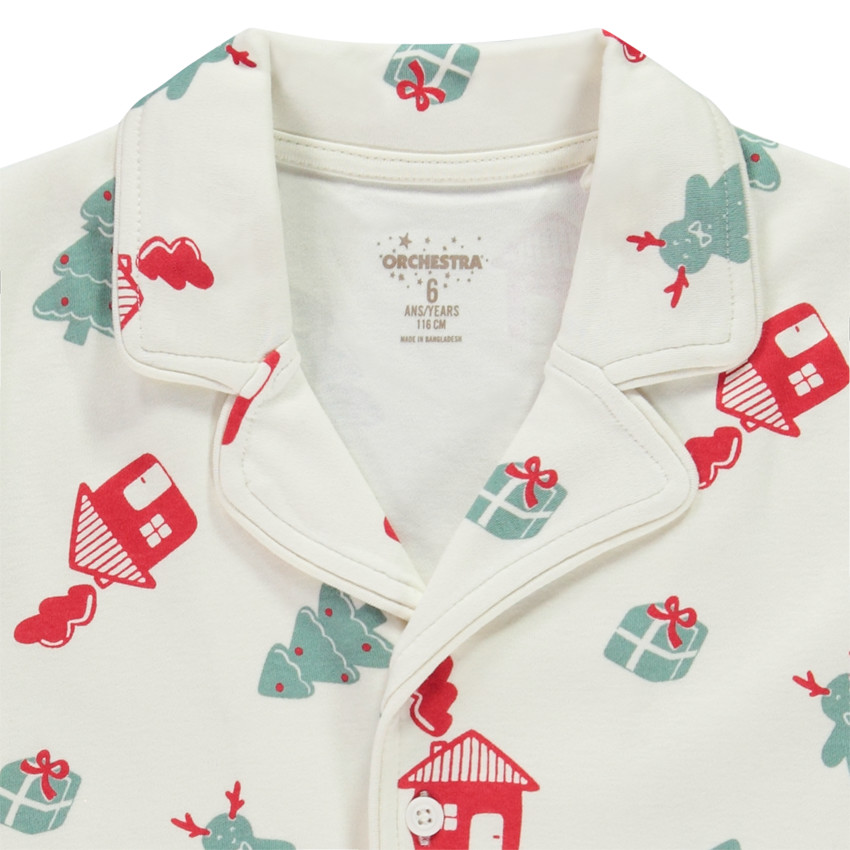 Conjunto de 2 piezas de pijama con estampado de Navidad para niño 