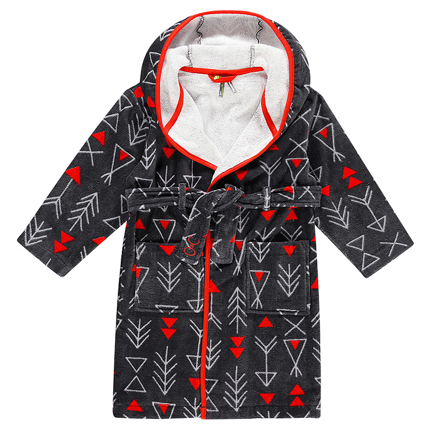 Albornoz de rizo de algodón estampado fantasía 