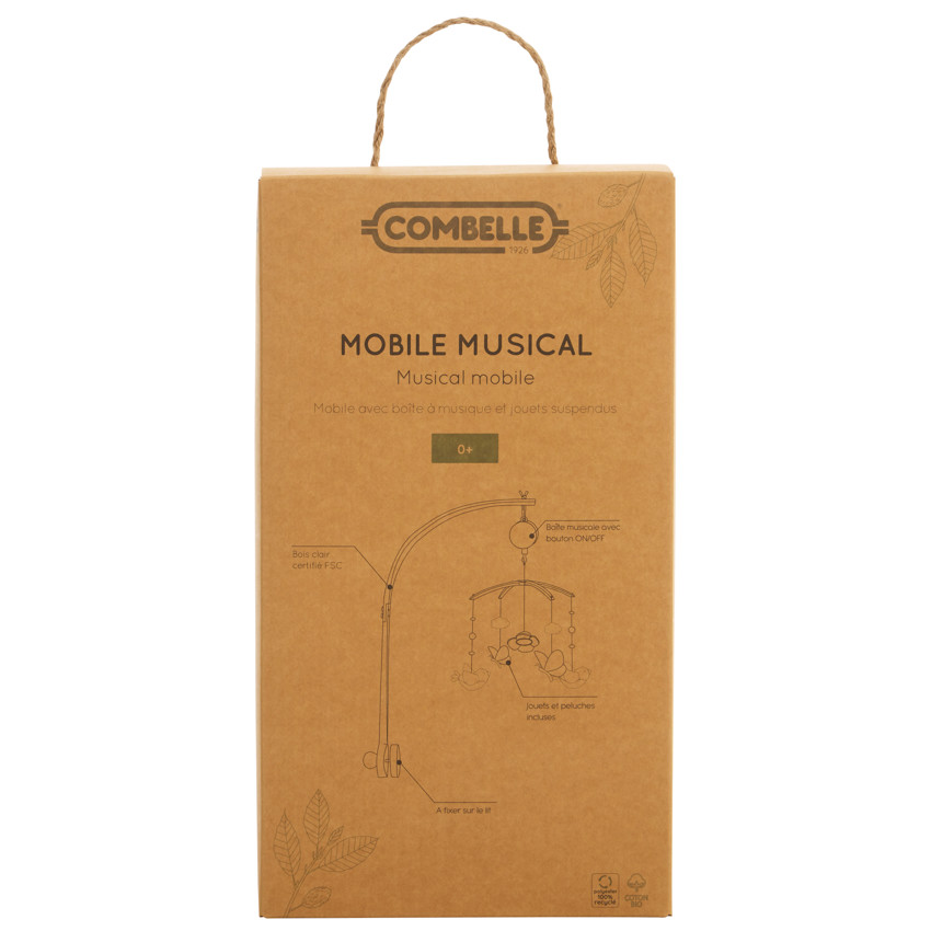 Móvil musical Promenade Bucolique rosa 