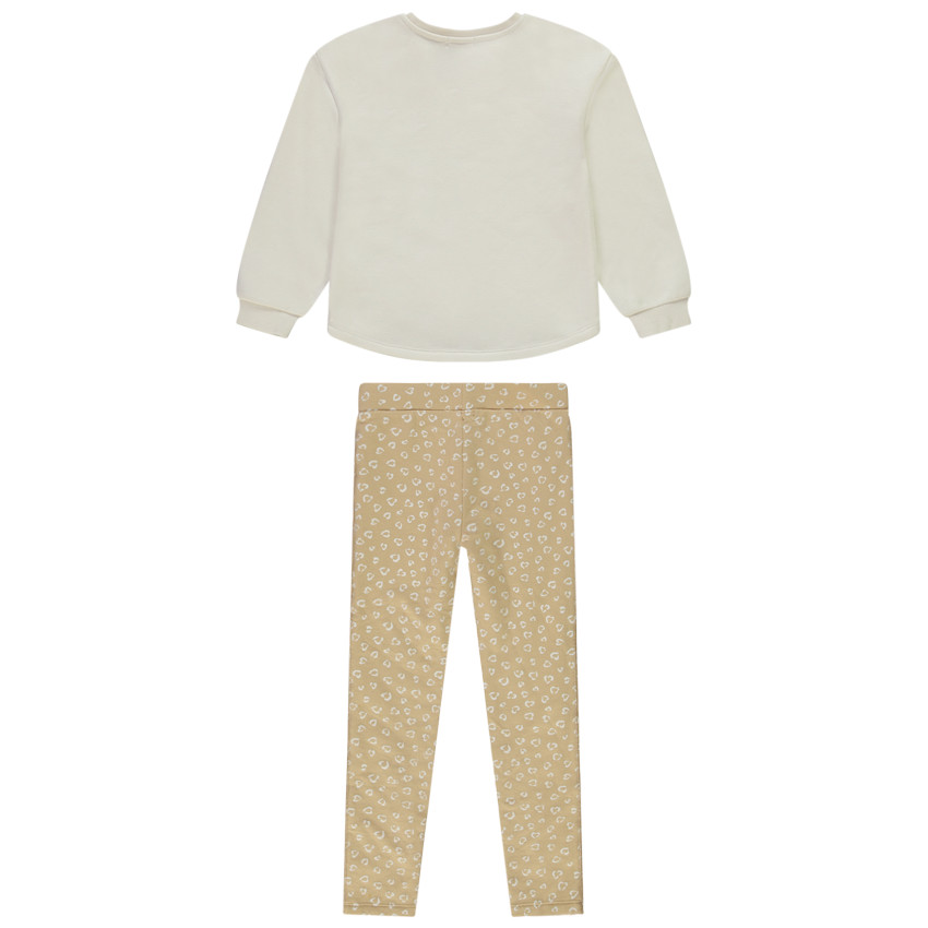 Ensemble jogging 2 pièces imprimé tacheté pour fille 