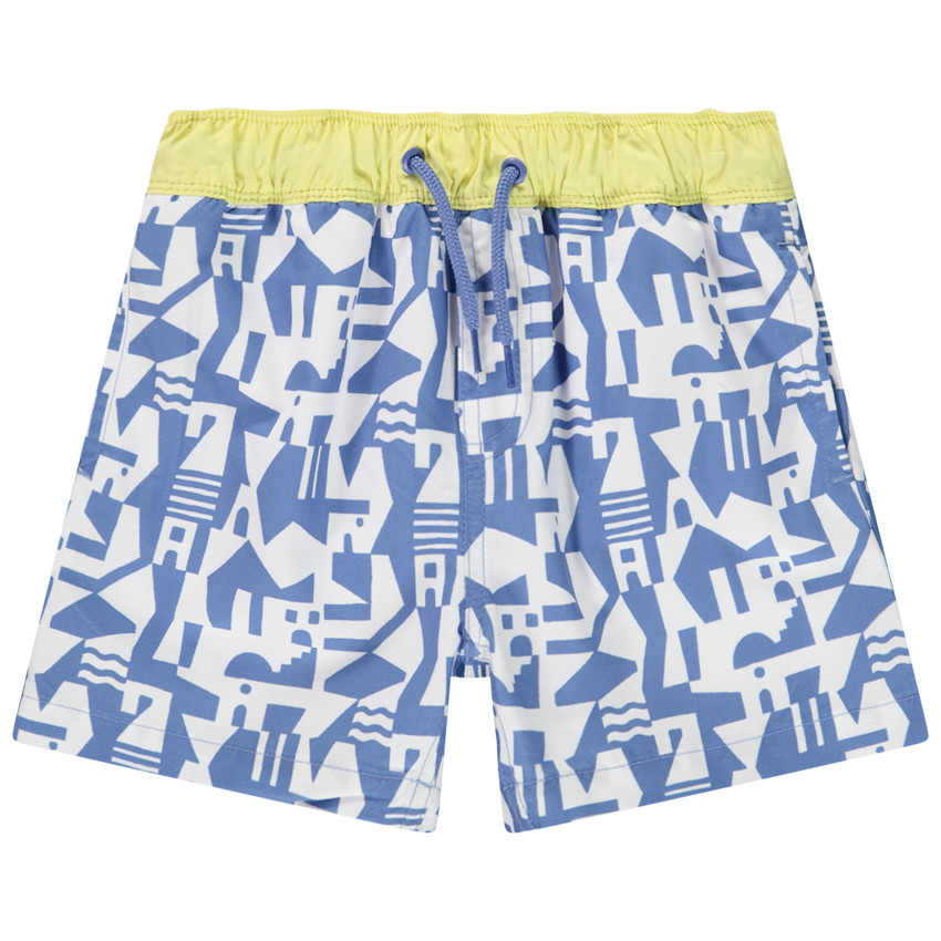 Short de baño estampado abstracto para niño 