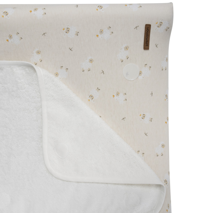 Funda de cambiador con estampado de ovejas La Vie à la Ferme beige 