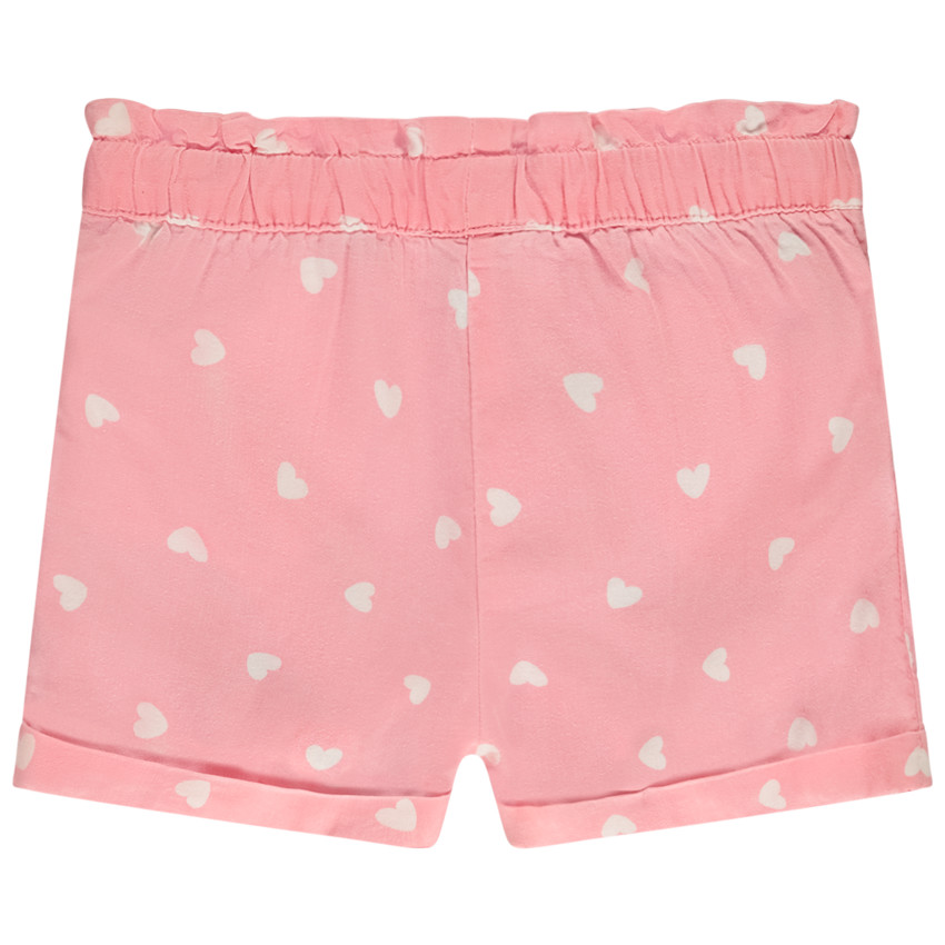 Short de lona estampado corazones para bebé niña 
