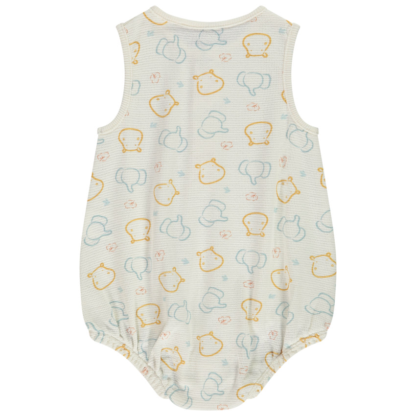 Ranita sin mangas de punto smock con estampado de animales para bebé niño 