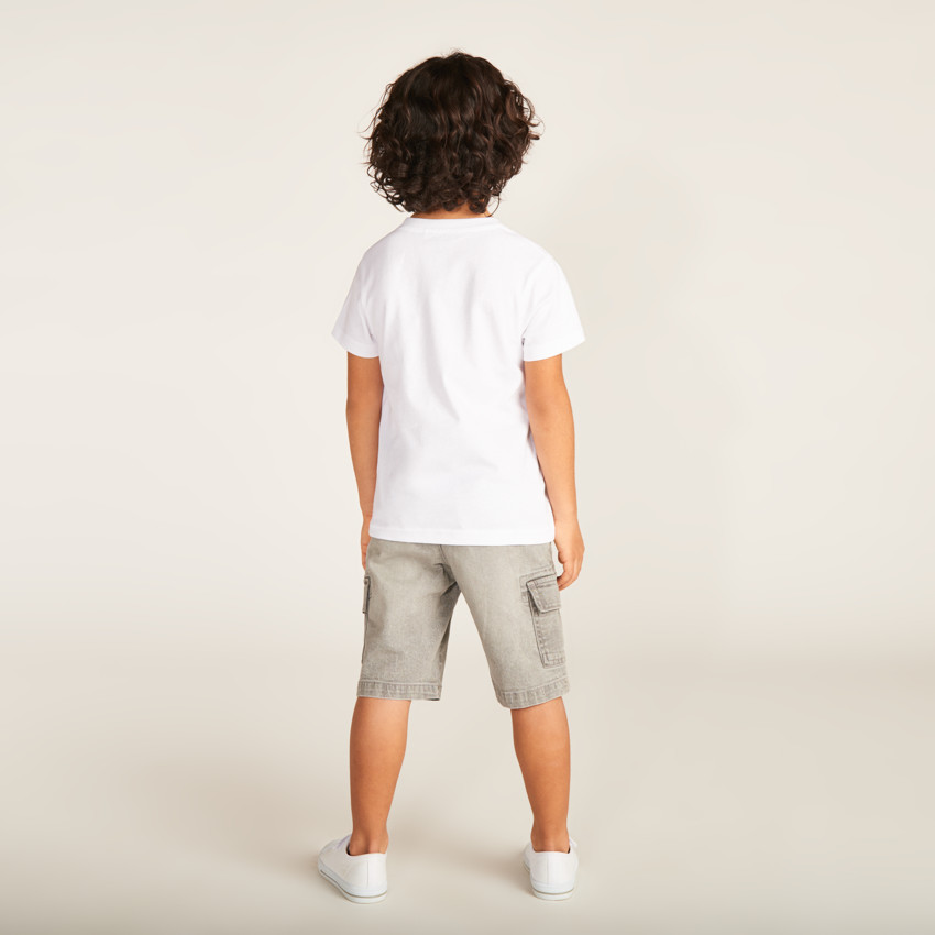 Bermudas de mezclilla estilo cargo para niño 