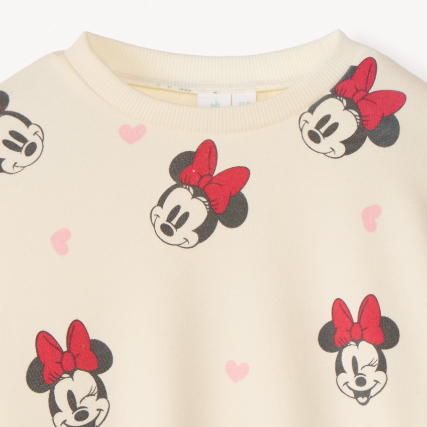Sudadera oversized con estampado de Minnie Disney para niña bebé. 