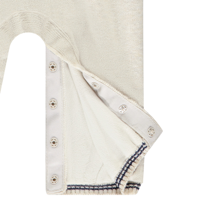 Pelele largo de punto jacquard con bonhommes de neige para bebé niño 