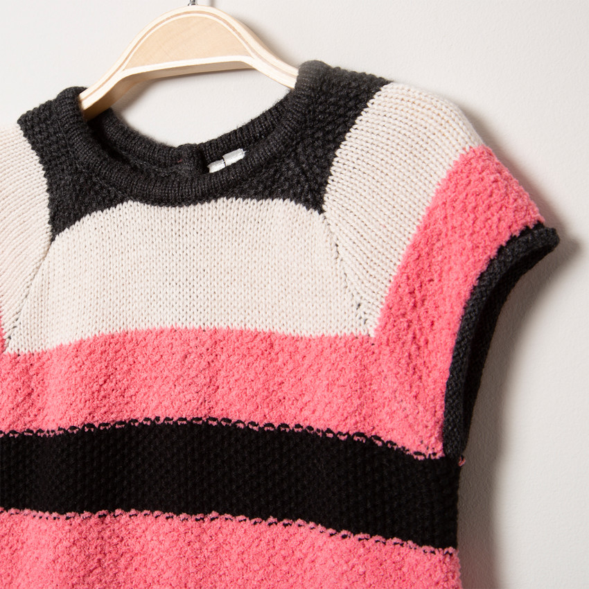 Robe en tricot à larges bandes contrastées  Additional Robe en tricot à larges bandes contrastées