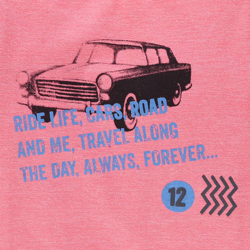 Camiseta manga larga con coche y motivos estampados en la parte delantera 