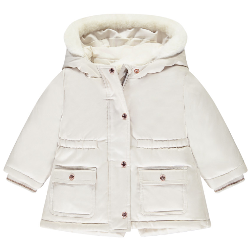 Parka 2 en 1 con chaleco sin mangas de sherpa para niña bebé 