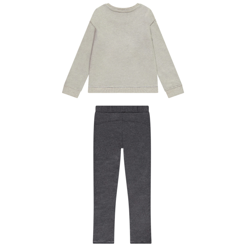 Conjunto sudadera con estampado de flores + leggings para niña 