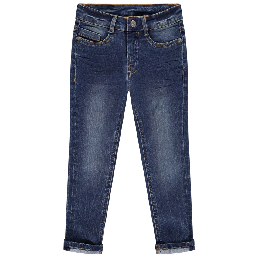 Vaquero slim con efecto desgastado y arrugado 