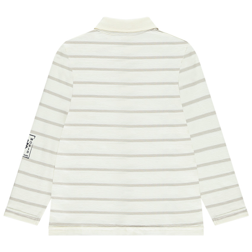 Polo de manga larga a rayas con estampados para niño 