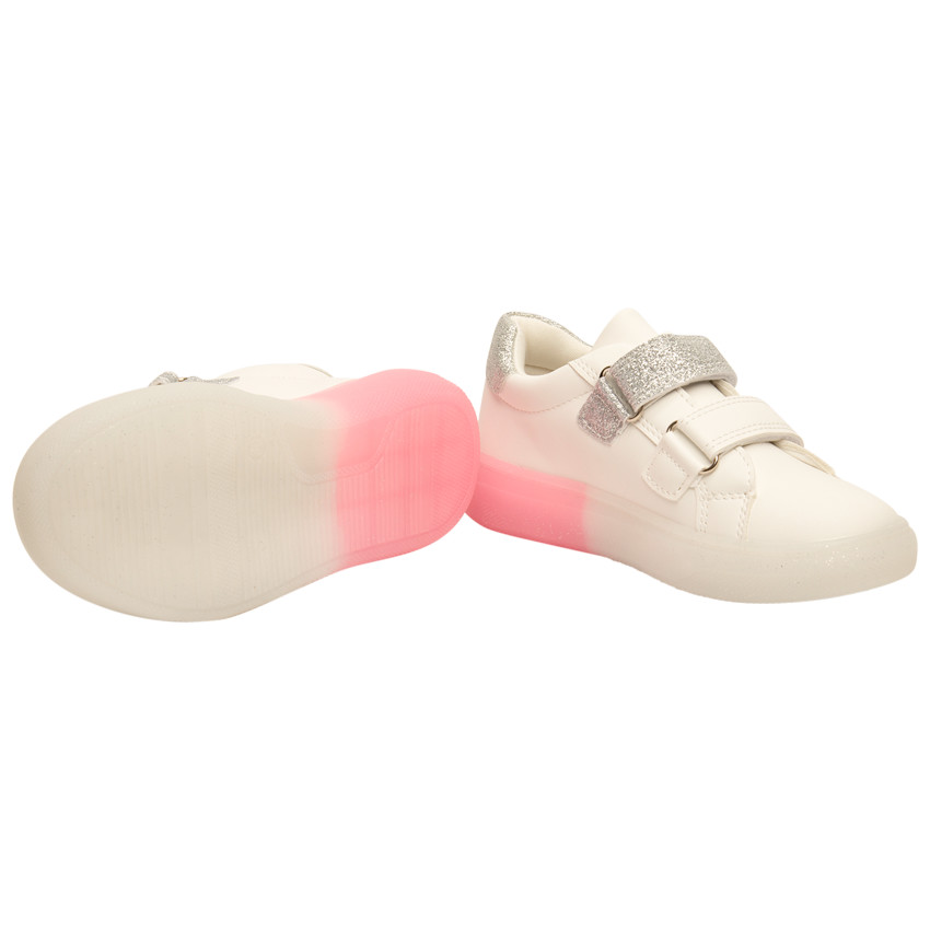Zapatillas bajas con velcro y bordado de lentejuelas para niña 